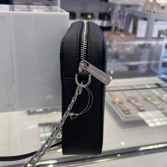 Michael Kors Jet Set Item Large East West Zip Crossbody Leather Black - Picture 9 of 16